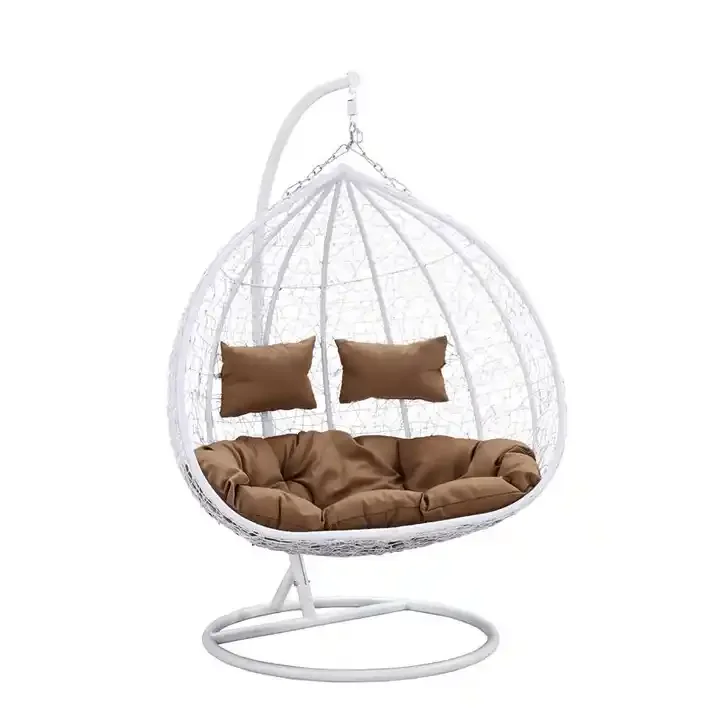 Hot Selling Hanging Wicker Double Seat Garden Egg Swinging Chairs Patio Outdoor Swing Chair