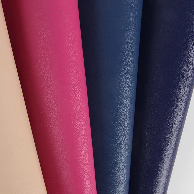 Luxury 0.7 mm Embossed Nappa Rexine Artificial Faux Microfiber PU Leather for Bags Shoes Car Seat Sofa Belts Making