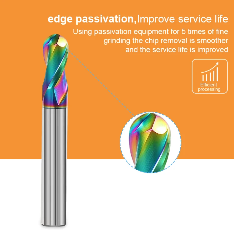 tungsten Solid Carbide 2 Flute Aluminum Ball nose end mill two flute ball nose end mill hrc55 for aluminum