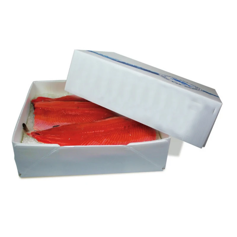 Salmon Fish Box Seafood Market PP Corrugated Sheet Box Custom Plastic Frozen Food Transport