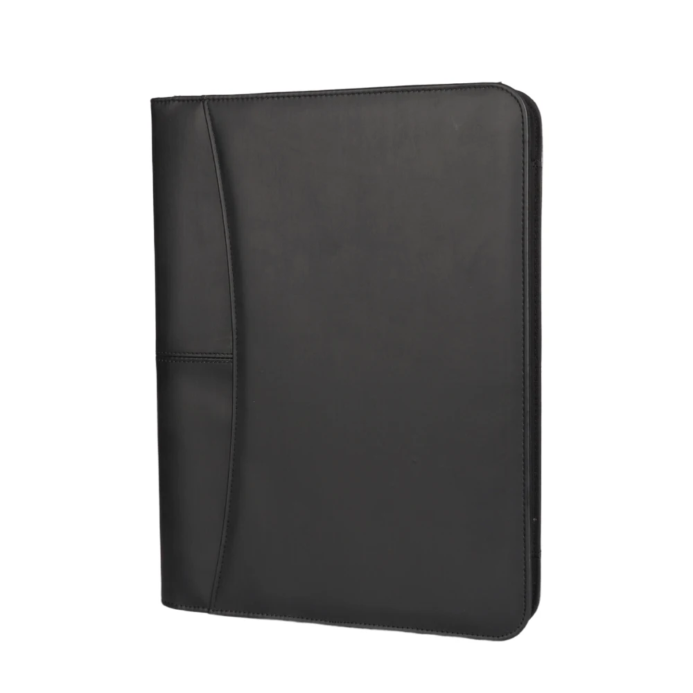 Custom A4 Leather Business Resume Portfolio Card Holder Binder Office Meeting Document PU Padfolio Folder Organizer With Notepad