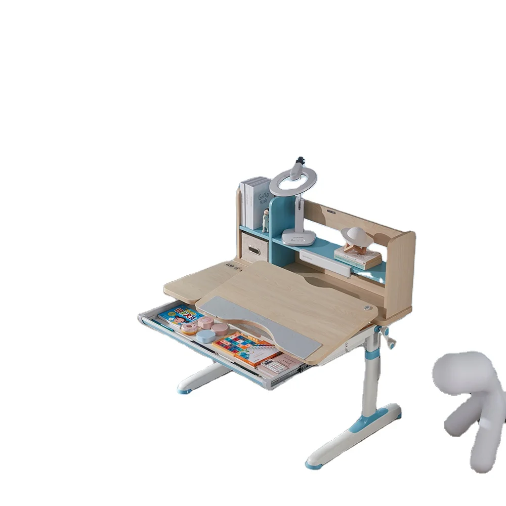 GMYD F105 Easy movable wooden kids table and chair set with a drawer study table and chair