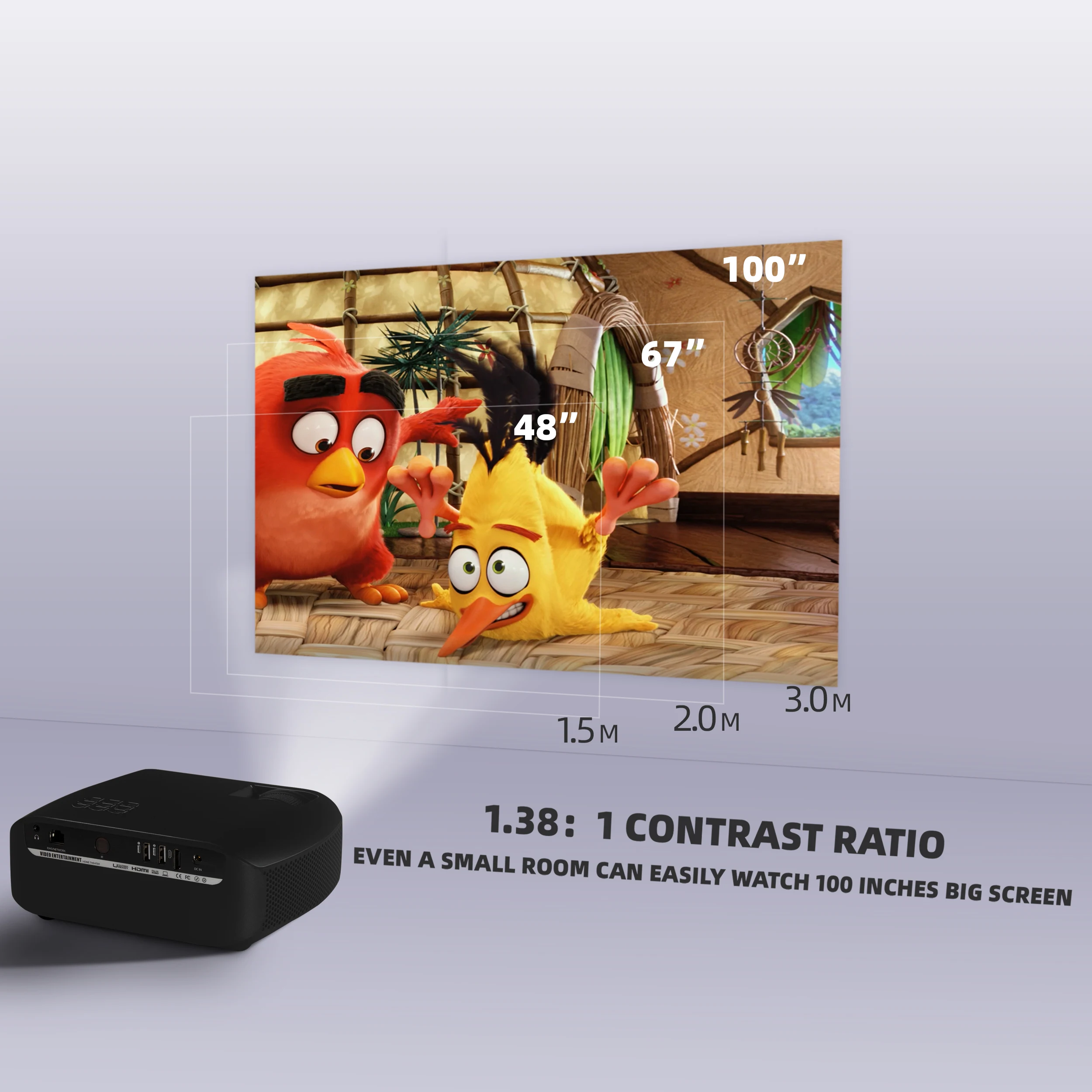 Vivibright F10UP mini MOBILE ANDROID TV PROJECTOR, ANDROID buit-in wifi for multimedia home theater