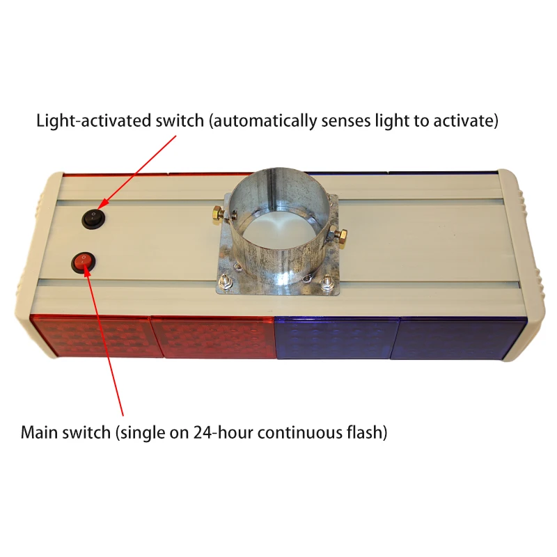 Solar Powered LED Strobe Lights Red Blue Road Construction Flashing Traffic Warning LED Lights