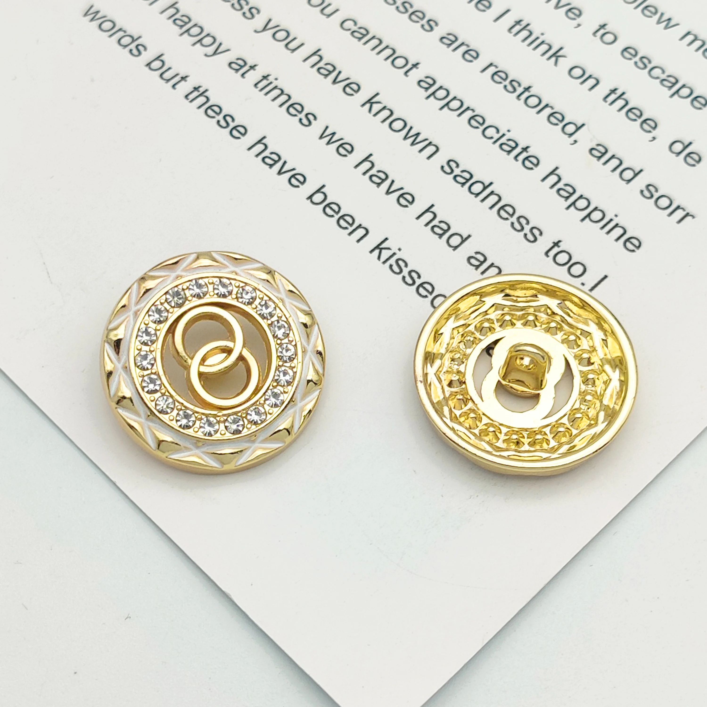 Factory Supplies 18mm/16mm/14mm rhinestones button Customize brand Metal Buttons Logo Metal Buttons for Coats