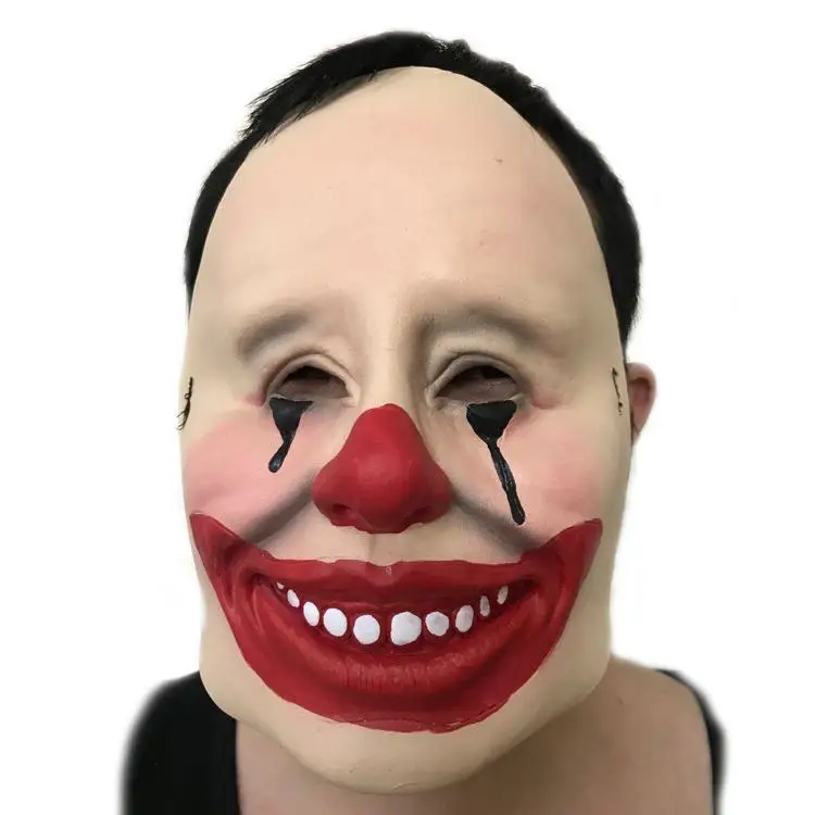 Horrible face clown mask Halloween Christmas horror latex mask funny red mouth clown mask