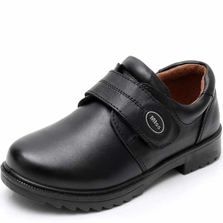 
Buckle Strap Black Boys Students School Leather Shoes Wholesale China 