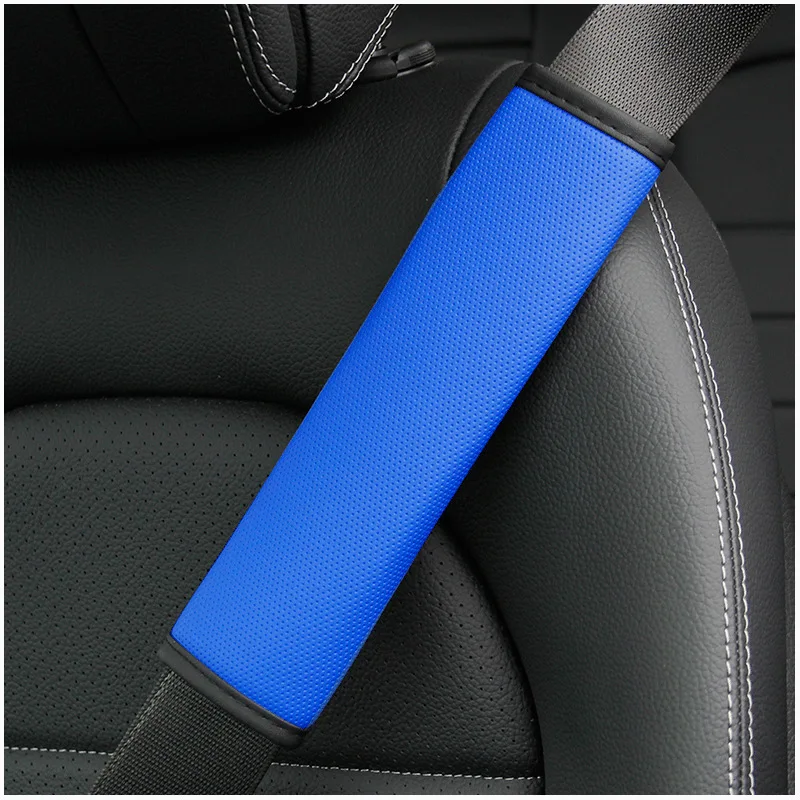 Car Seat Belt Cover PU Leather Safety Mat Breathable Shoulder Protection Padding Pad Auto Interior Universal Accessories 1Pcs