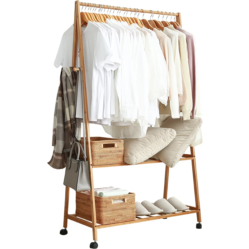 New design style high quality modern furniture bamboo bathroom hand coat rack cloth hanger stand in living room