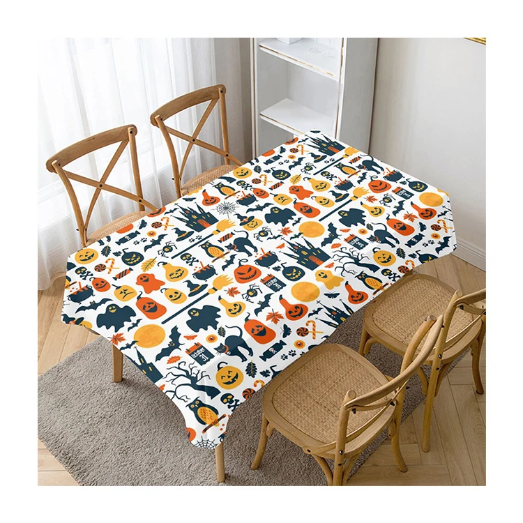 Sold for Halloween patterned tablecloths Christmas holiday sad woven air silk cotton tablecloths oil and waterproof