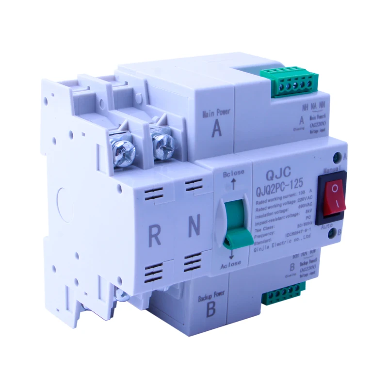 220V AC Household dual power ATS automatic transfer switch 100A 2P Dual Power Switches