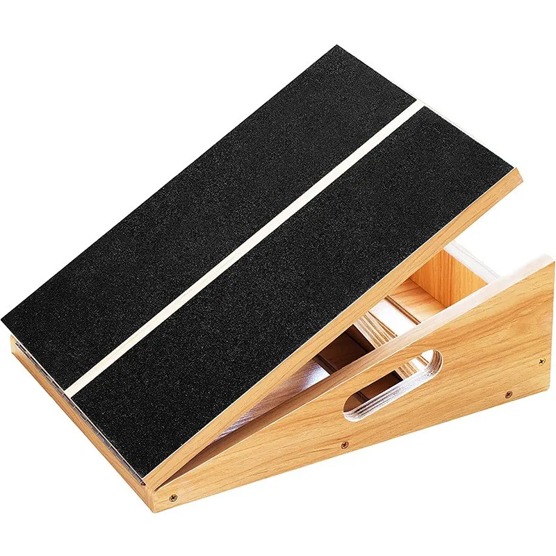 Adjustable Wooden Wedge Footrest Single-Tier Standing Type Slant Board for Calf Stretching Squats Incline Stretch