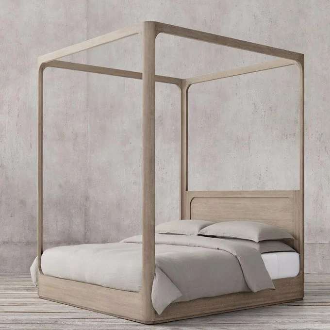 Высокое качество во французском стиле антикварная роскошная деревянная мебель для спальни большого размера комплект с навесом