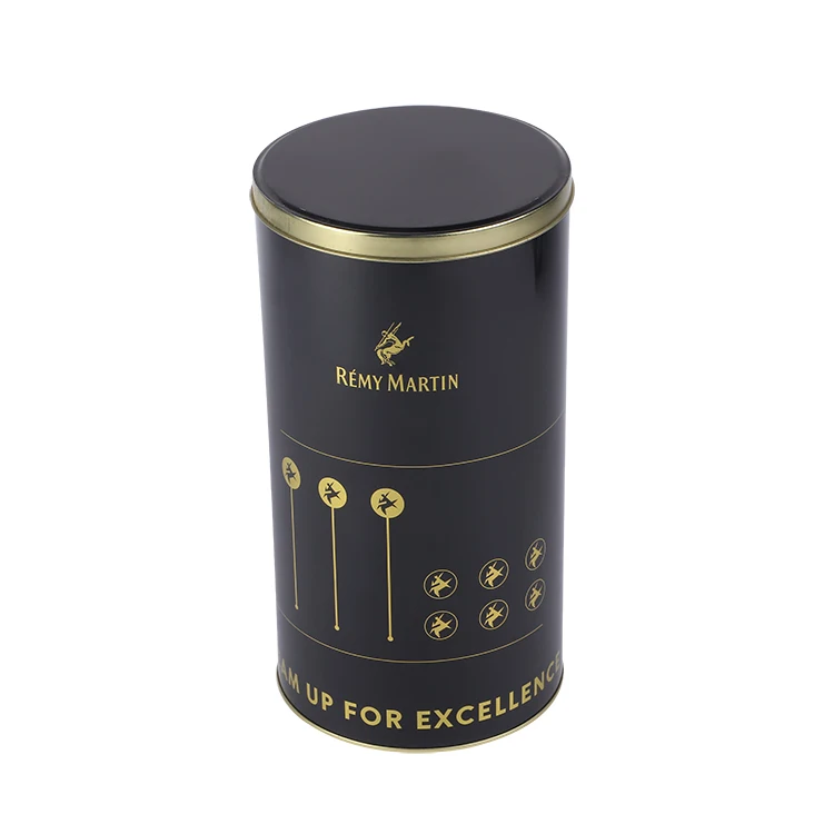 Factory Custom Black Medium Small Large Caviar Food Packaging Tin box Round Tin Can