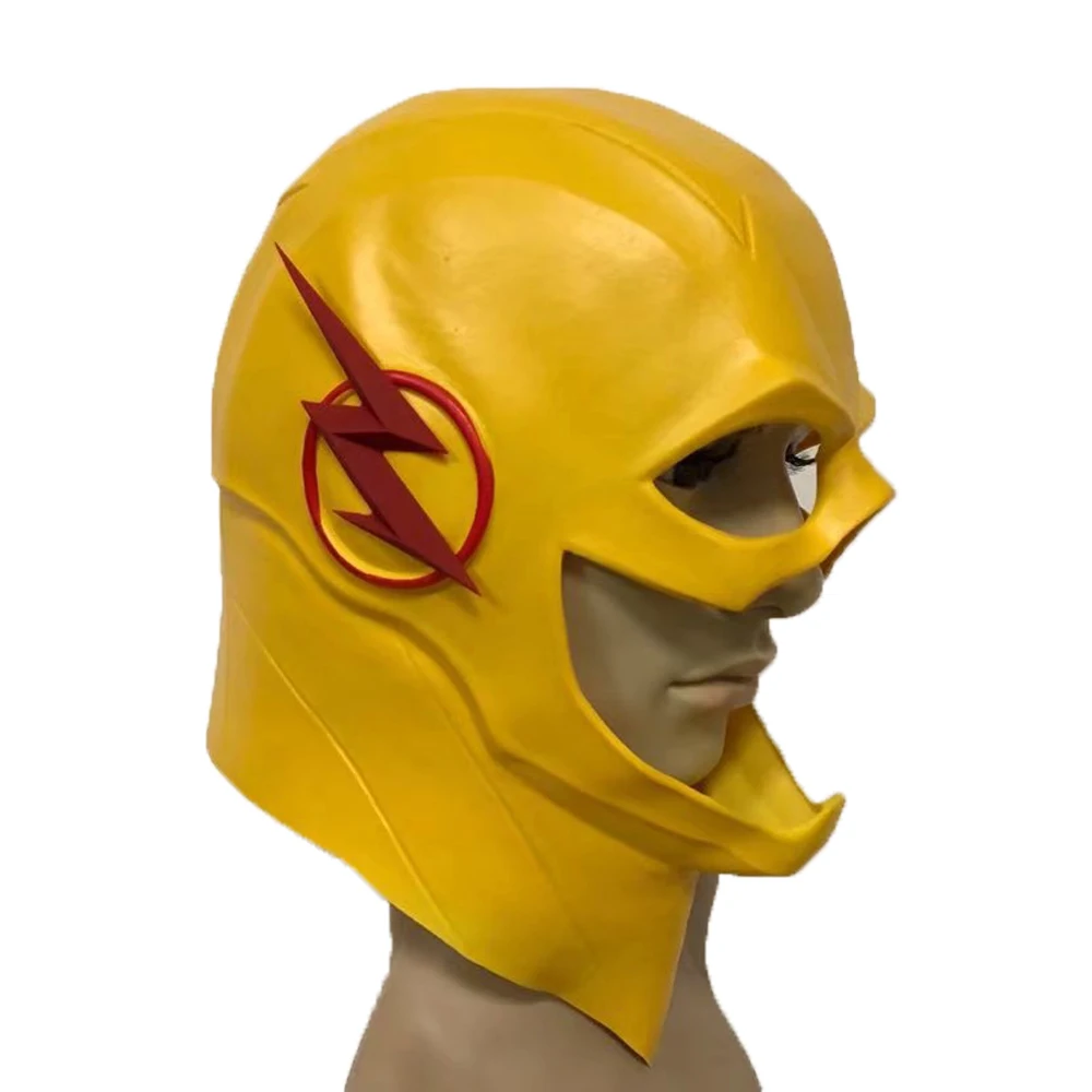 
Molezu Marvel Cinematic Universe Mask Fancy Dress Up Halloween Party Cosplay Latex The Flash Yellow Hero Full Head Mask 