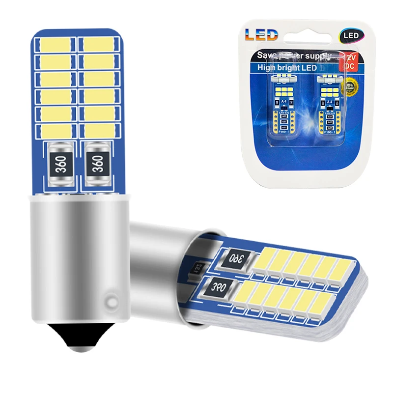 3014  Chips Bulb For Cars Roof lights Mirror lights License Plate Lights 12V  Ba9s Led T4W H6W Led 24SMD