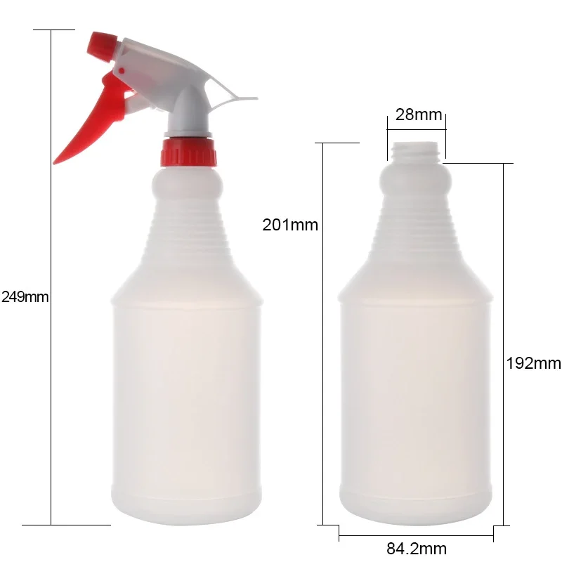 16 oz 24 32oz Clear PET Plastic Carafe Spray Bottles Red Trigger Sprayer Steam Bottle Chemical