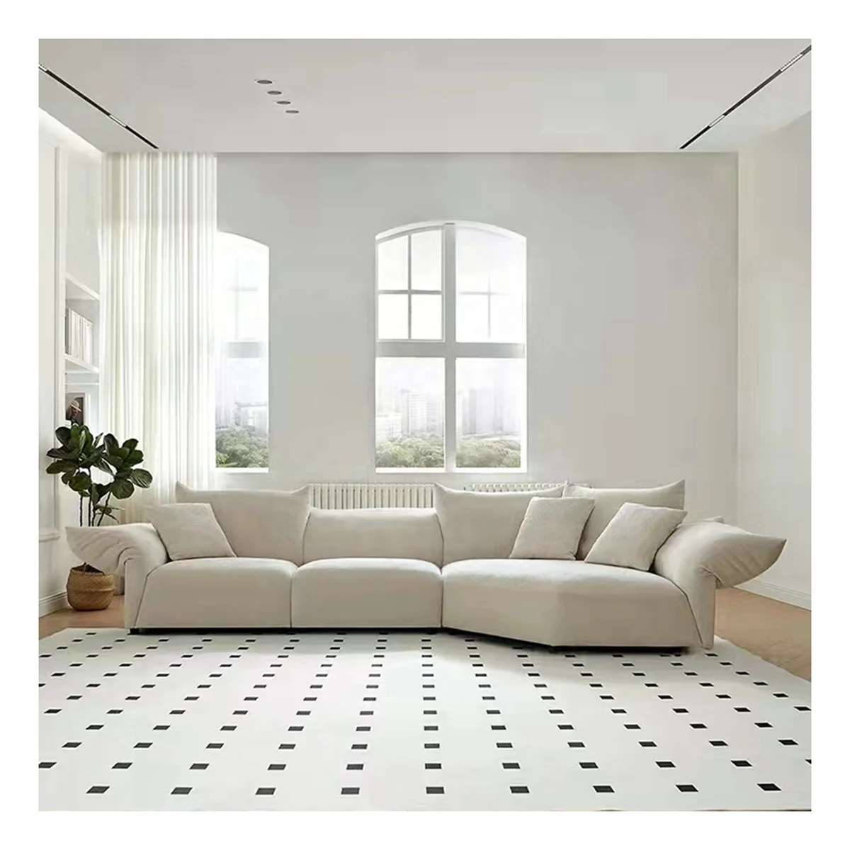 Foshan мебель деревянный каркас Новый Дизайн Модульный диван современная роскошная гостиная диван вилла ткань изогнутый кожаный секционный диван