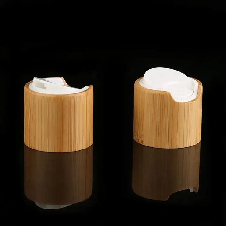 20mm 24mm 28mm  BAMBOO OVERSHELL DISC CAP Nature Bamboo Disc Cap Press Flip Top Caps Manufacturer