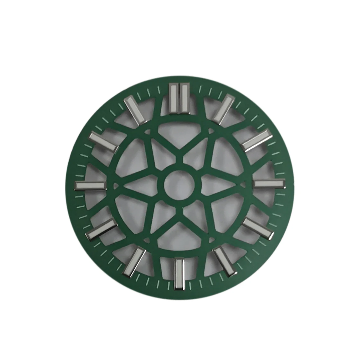 New modified watch accessories literal 28.5mm hollow dial green luminous suitable for Japan NH70/NH35/NH36 movement