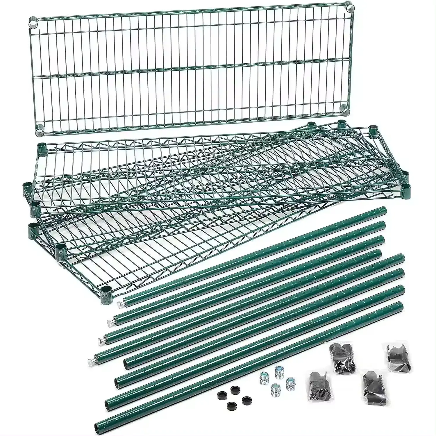 Four Level tier Epoxy Coated Super Erecta Metro 4-Shelf Heavy Duty Industrial Usage Metallic Wire Shelving Unit