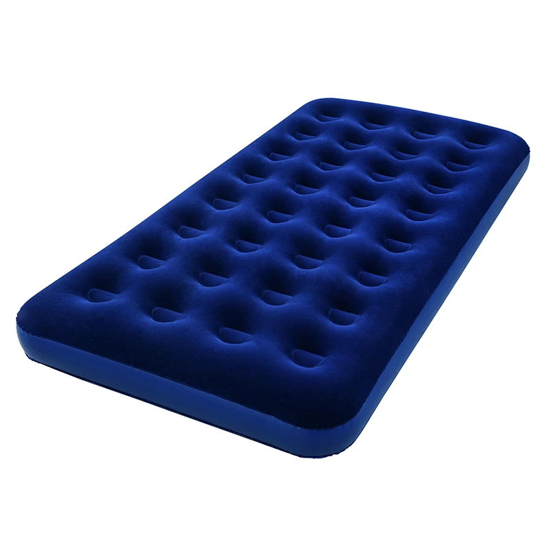 factory customized downy flocking twin size inflatable air mattress bed for camping, home, indoor, outdoor, travel