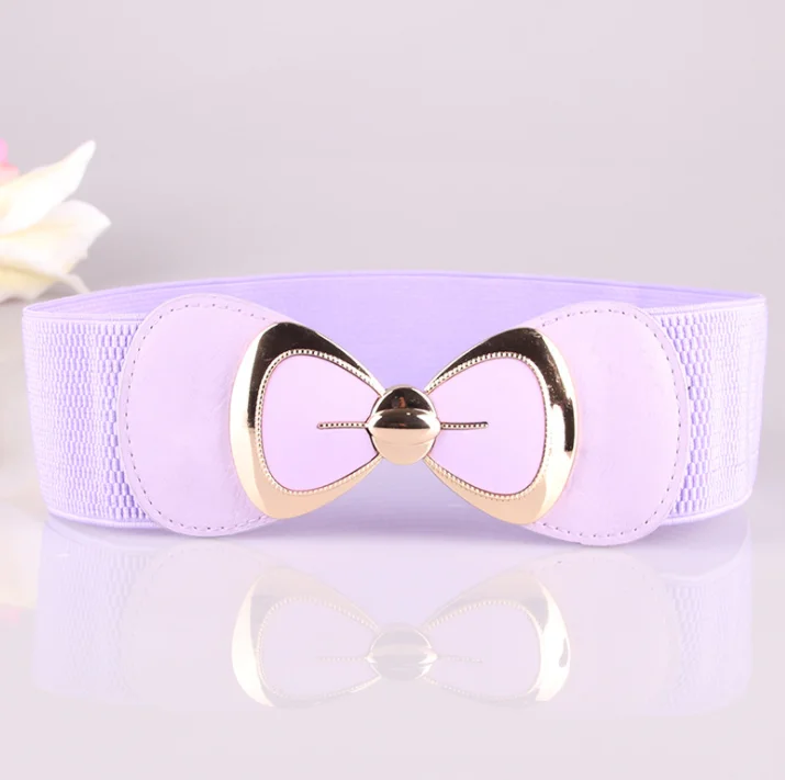 New Fashion Luxury Ladies Custom Belt Bow Elastic Belt Girdle PU Leather Belt For Girls Women