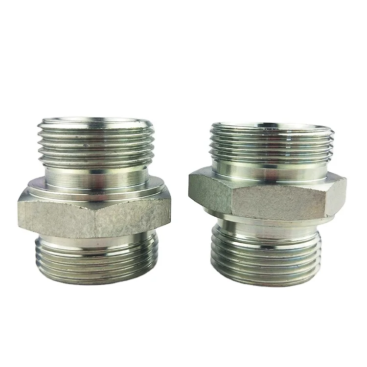 Hot sale Metric Thread O-ring fittings carbon steel hydraulic joint male Face Seal adapter pipe fittings