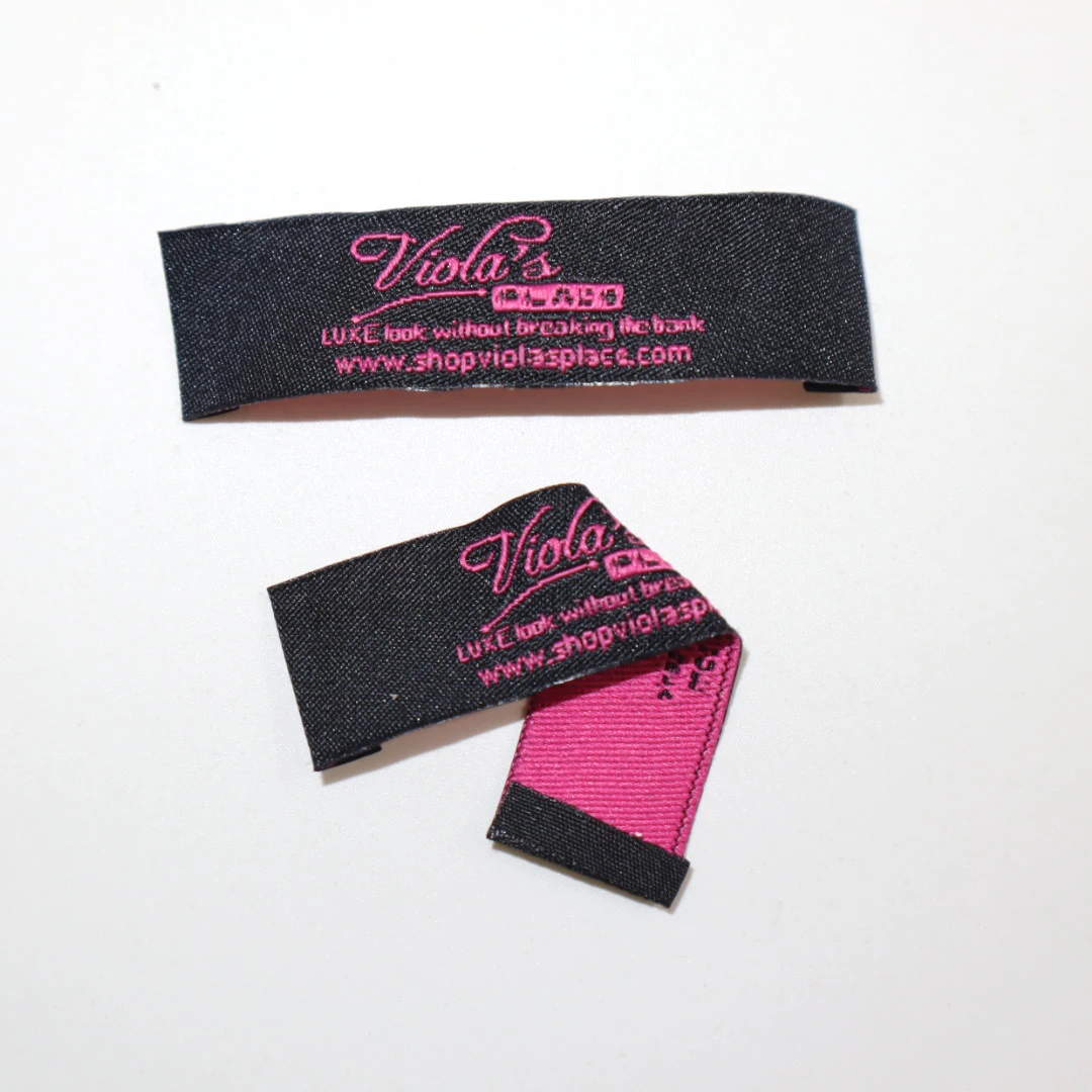 Luxury Custom Polyester  Fabric Neck label Woven Brand Labels for Garment Tags Woven Sewing Label