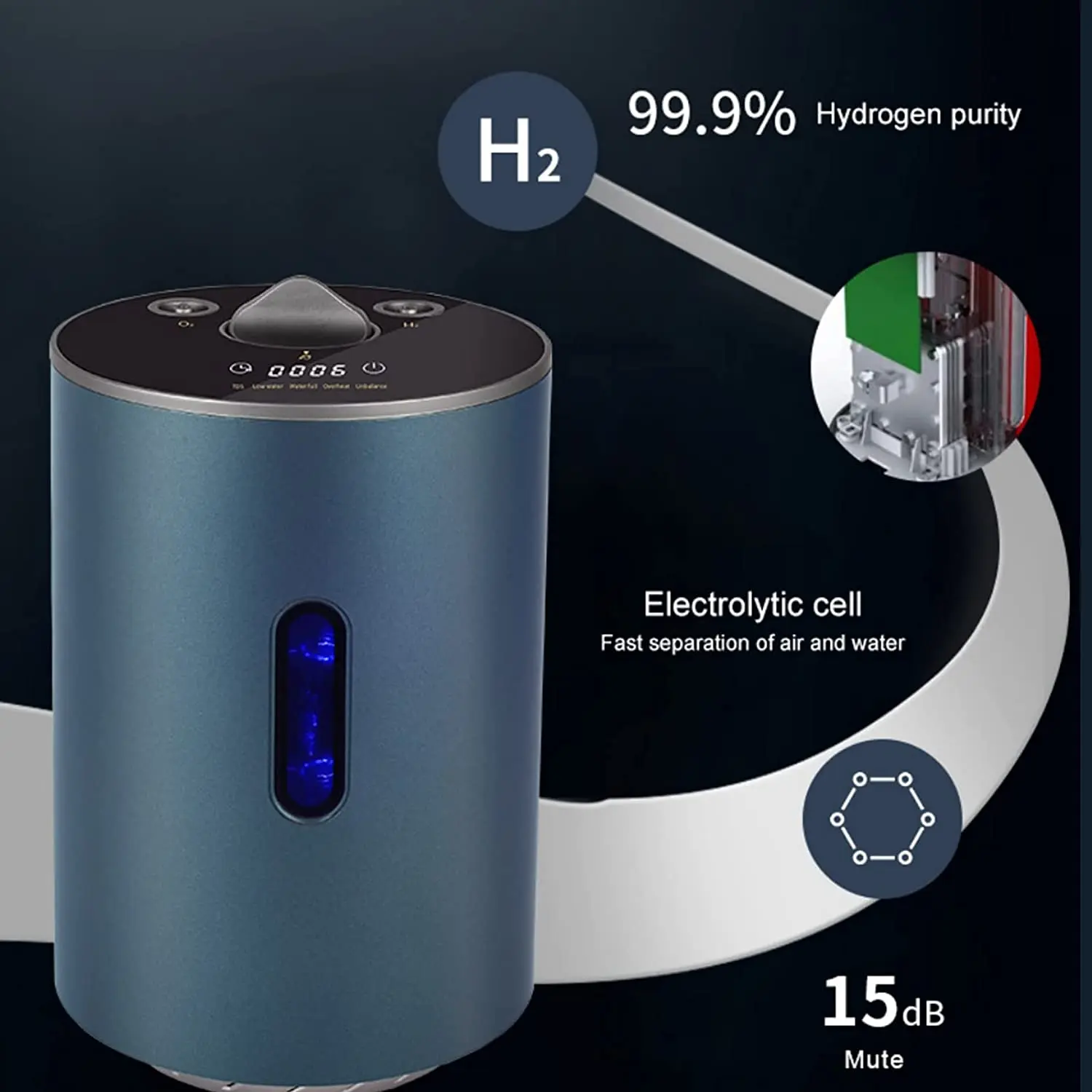 HO-1 150ml hydrogen breathing inhalation machine water bottle inhaler oem