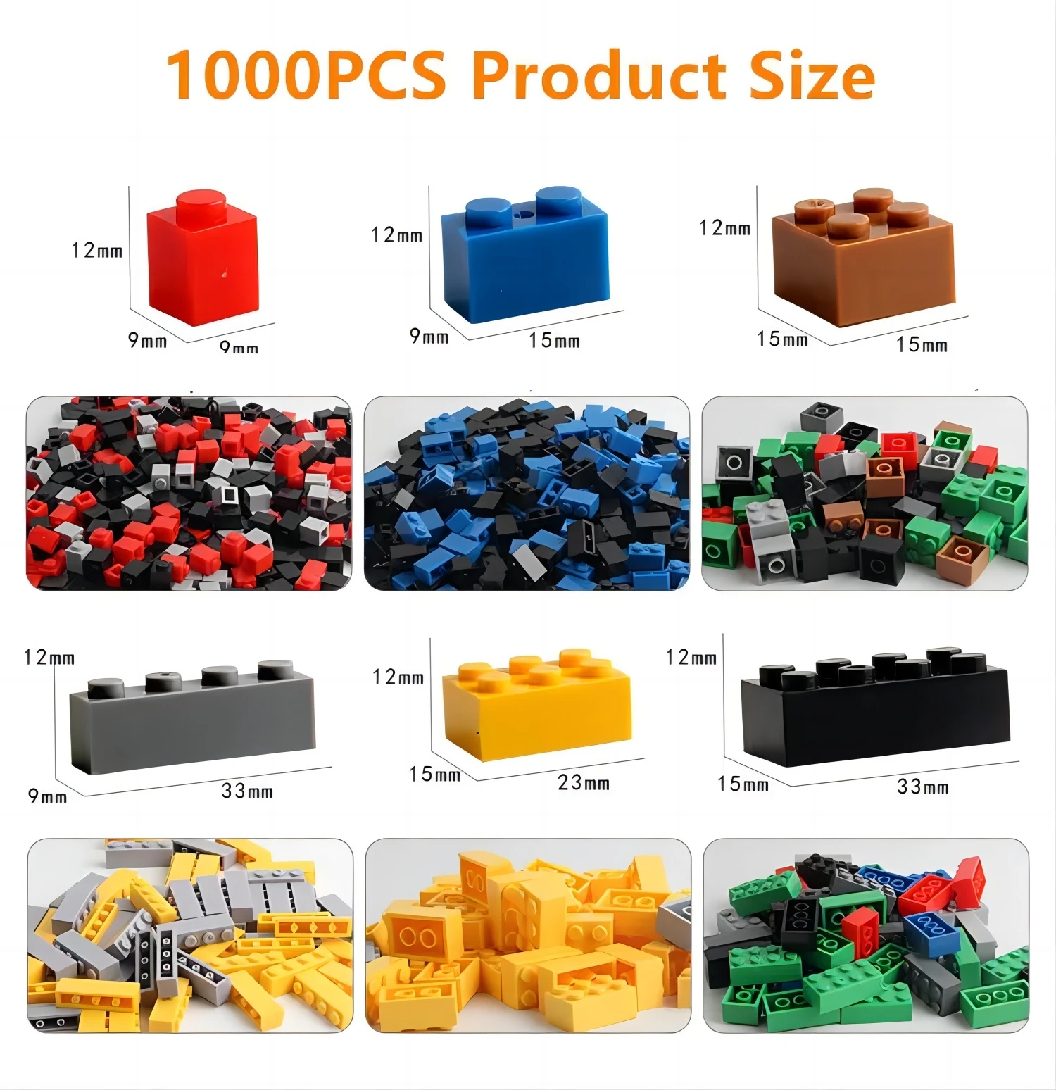 Custom Kids Educational Classic Construction Bricks Toys Kits Assembly ABS Plastic 1000PCS Building Blocks Toy Set