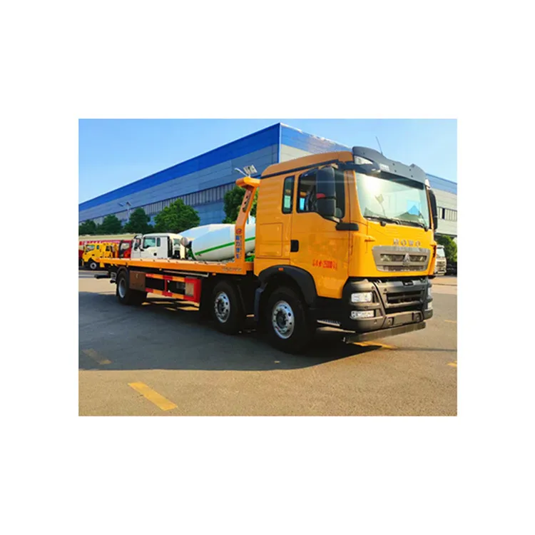Sinotruck HOWo 6x2 heavy duty flatbed truck Euro 6 350HP 15 tons towing wrecker truck road rescue vehicle