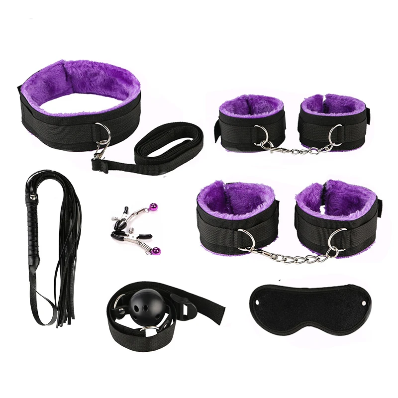 
sm sex toys for couple 15pcs set plush nylon soft handcuff vibrator anal plug japanese bdsm bondage 