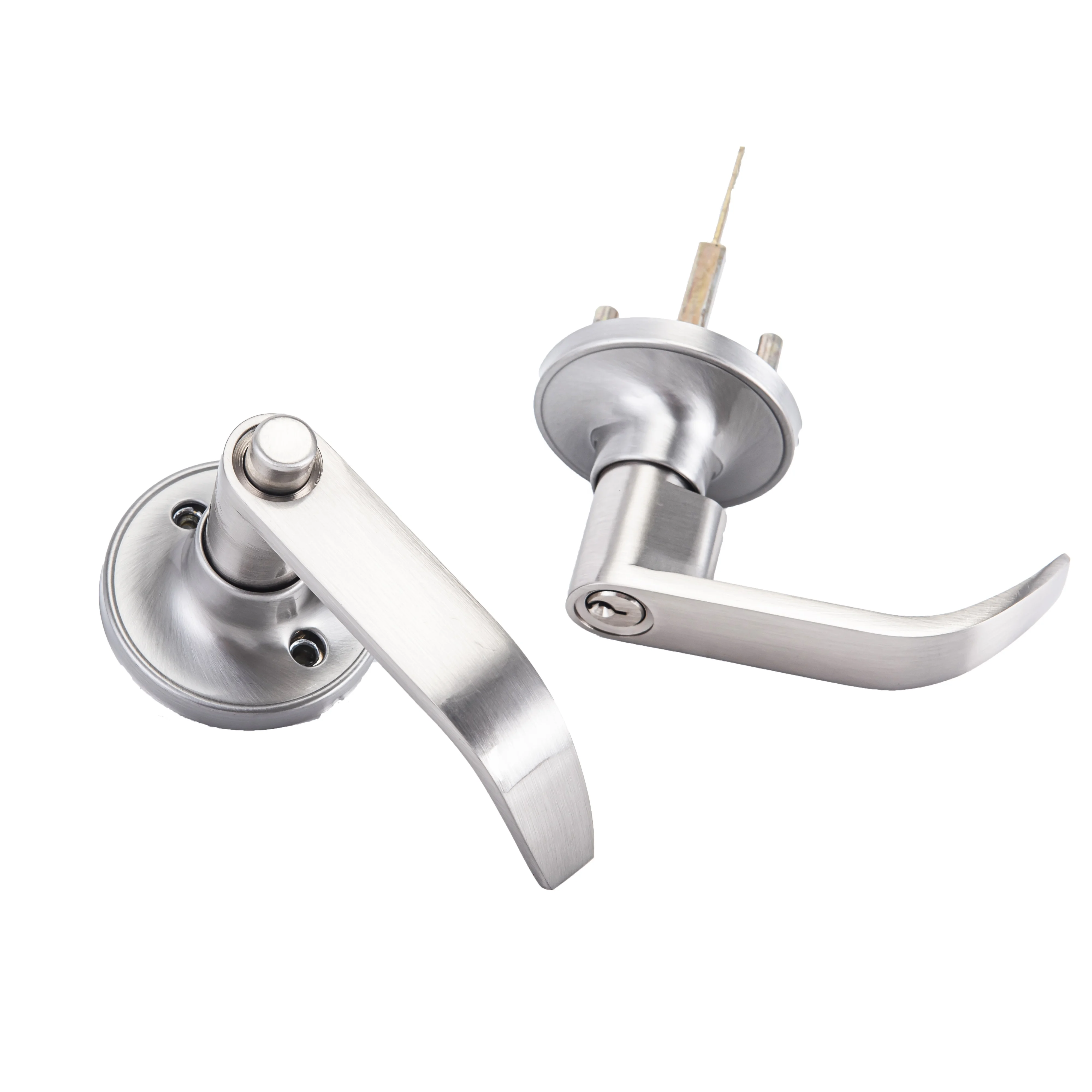 New Arrival Push-button Leverset Entrance Door Handle Interior Lever Lock Door Tubular Lock Handle Bedroom Door Handle Lock