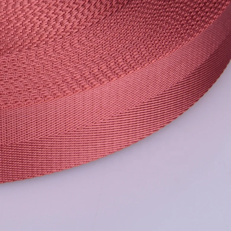 Bag use 1 1/4 inch watermelon red nylon herringbone webbing