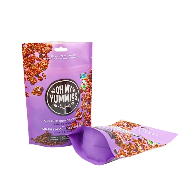 Custom Printed Logo 100% Recyclable Plastic Bags Stand Up Pouch With Zipper Mylar Packaging