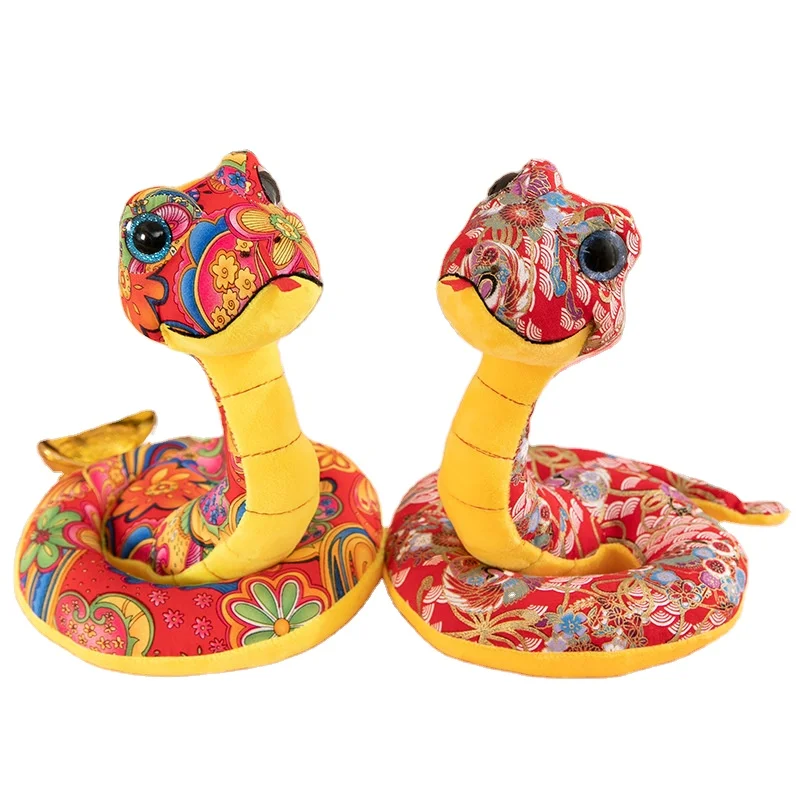 Ruunjoy custom new 2025 years snake plush doll cute cartoon big eyes Stuffed Set for Chinese New Year Spring Festival Mascot Toy
