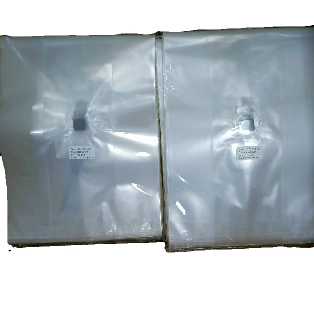 SJ-INJ 8 x 5 x 19 inch Autoclavable Gusseted  PP mushroom grow bag with filter patch and injection port