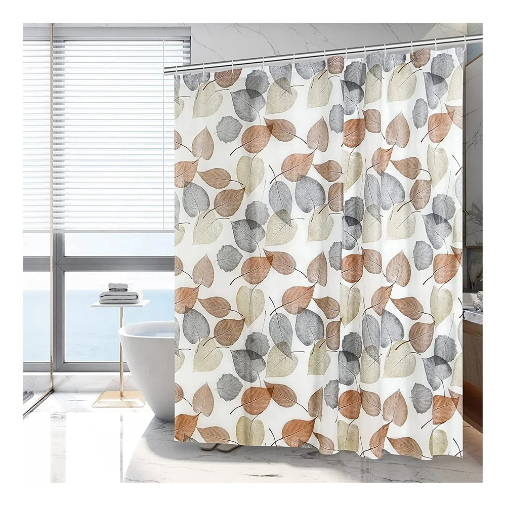 CF cheap price Plastic Waterproof shower curtains printed PEVA polyester customized design Bathroom shower curtain liner Set