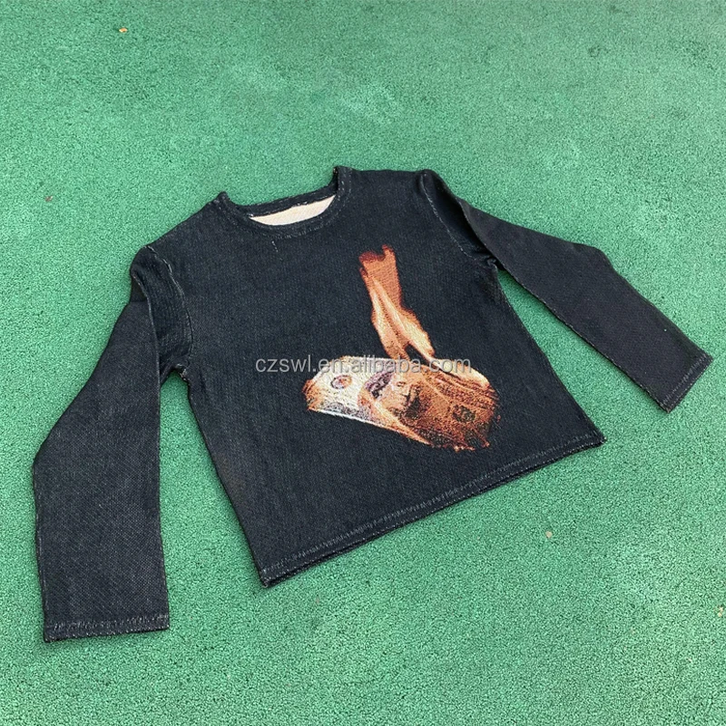 Hot sale custom  tapestry sweater jacquard  tapestry woven sweater customised tapestry sweater woven