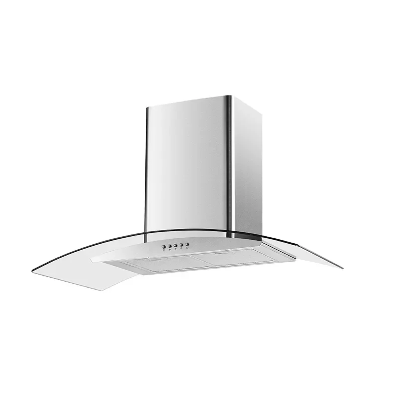 90 см с кнопкой из нержавеющей стали кухонная плита дым из гнутого стекла капоты диапазоного трубы армированной пластмассы для вытяжки