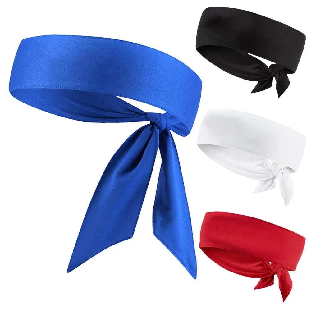 Tennis Sweatband Head Tie Sweat Headband Dry Fit Headscarf Wrap for Women Men