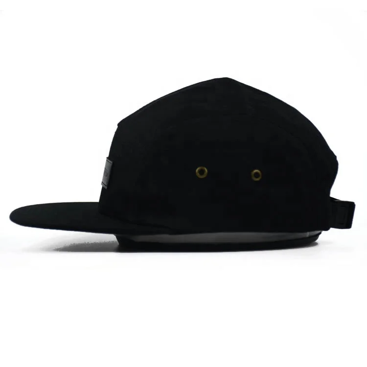 High Quality Blank 5 Panel Cycling Cap Cotton With Leather Logo