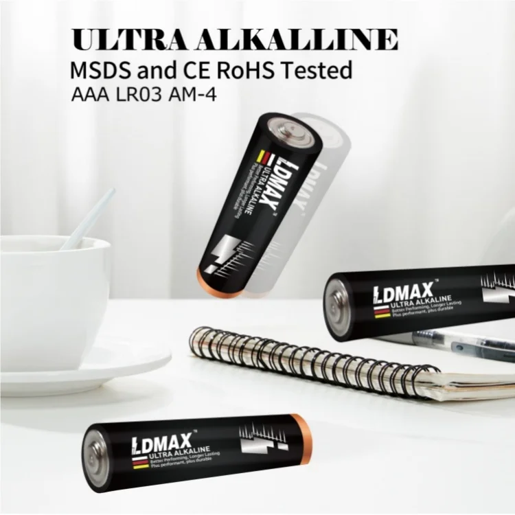 LDMAX China Factory Shrink Pack AAA LR03 High Performance Power Dry Batteries Am4 1.5v super Alkaline Aaa Battery for Game
