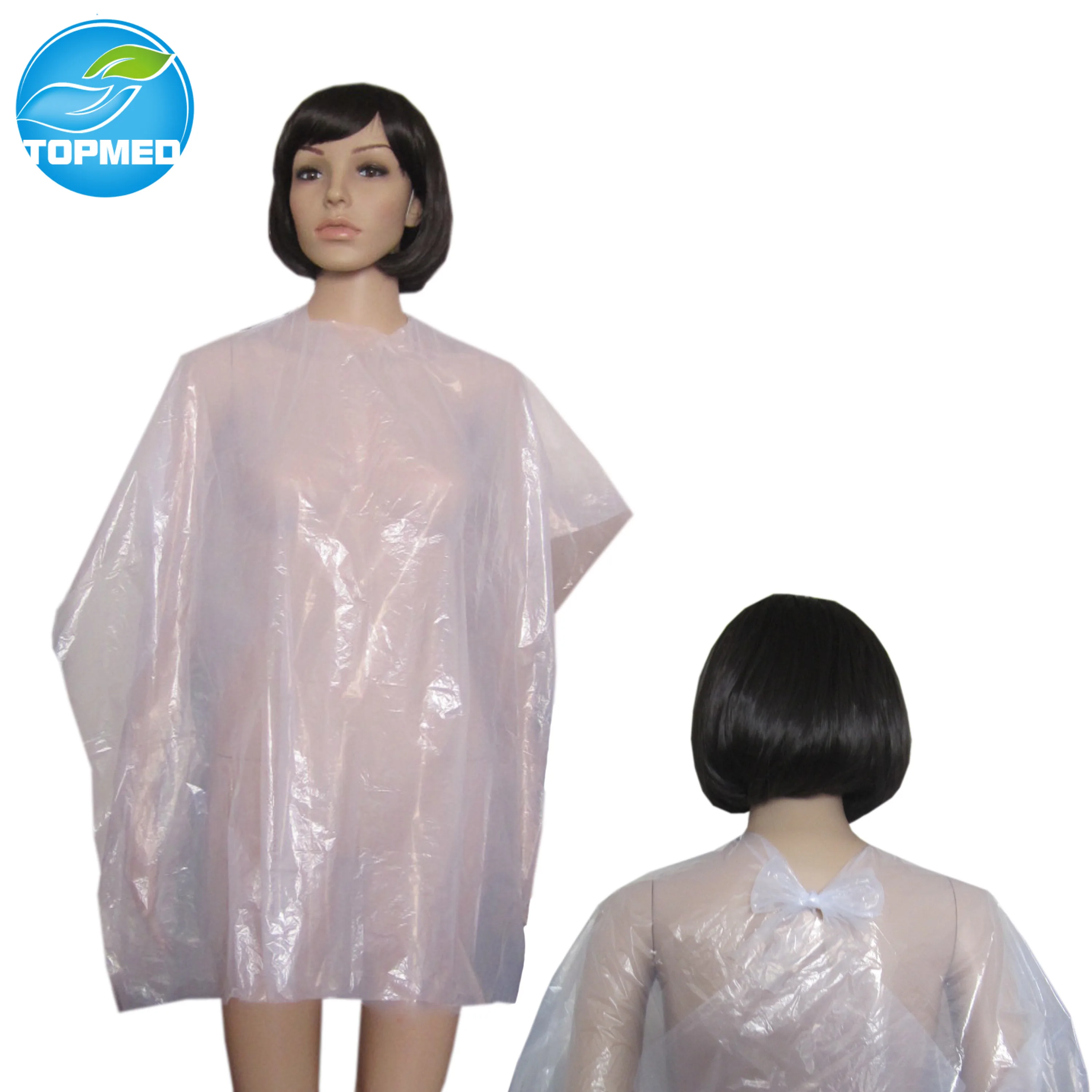 Cheap Price High Quality Disposable Hair Cutting Barber Capes For Men PE Apron for Beauty Salon