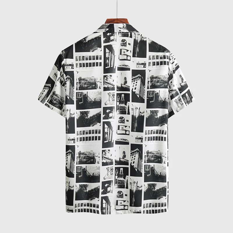 High Quality wholesale polyester short Sleeve Shirts Hawaiian Beach Casual Mens Print Tops Shirt For Man