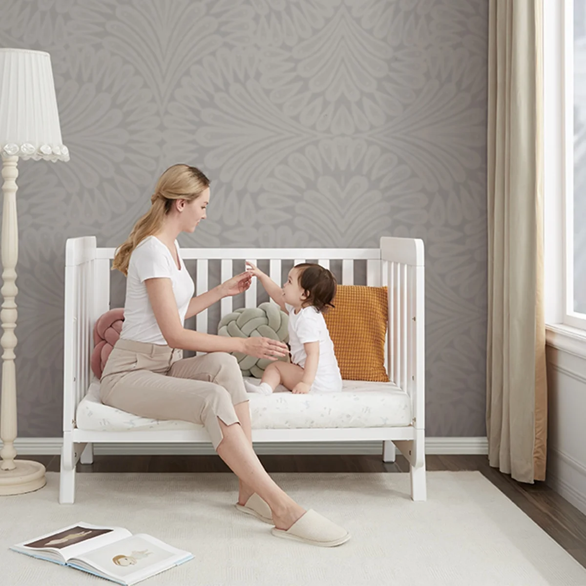 Only B2B Boori Baby Bedside Sleeper Crib Adjustable Wooden Co Sleeper Baby Bed For New Born