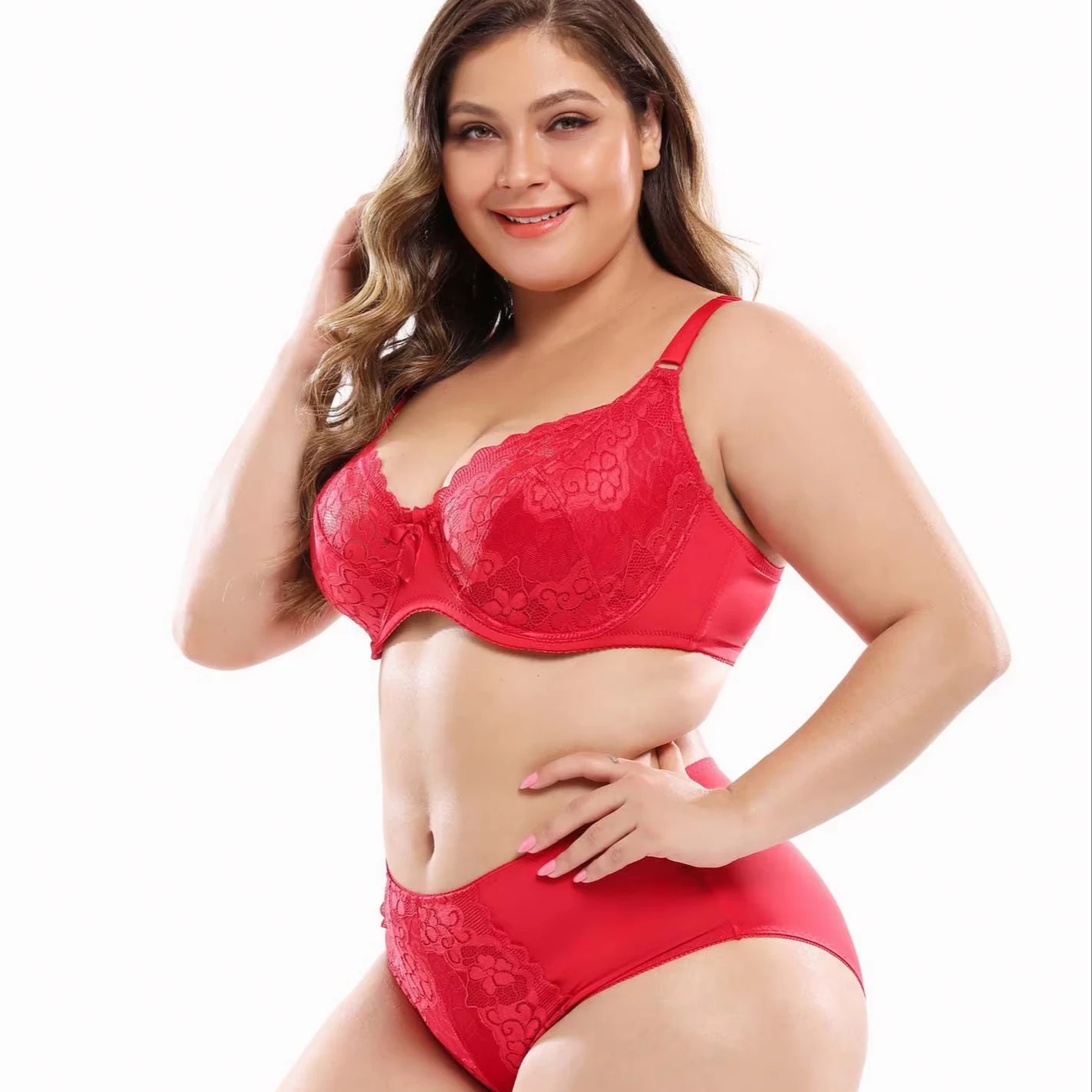 Lace Black Color Bra Panty Set Sexy Plus Size Bra And Panty Sets Panties And Bra Set Wholesale Push-Up