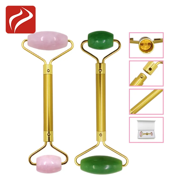 Hot Sell Beauty Anti Aging Massager Rose Quartz Pink Jade Roller for Face