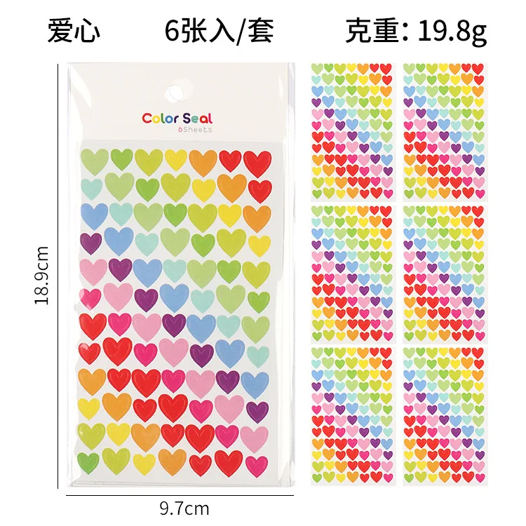 6pcs/set Custom Kawaii Diary Heart Star Dot Shaped Happy Planner Stickers sticky Notes stationery Decorative Products Memo Pad